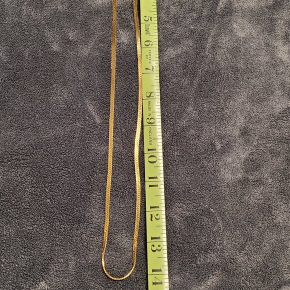 LIKE NEW Lightly Rose Tinted Gold Tone Snake Necklace. - Picture 4 of 4